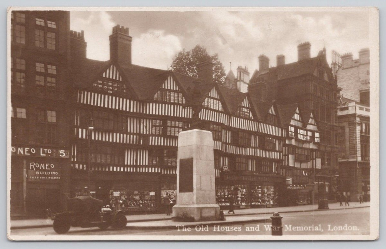 Postcard London England Old Houses War Memorial Street 1940s RPPC View Postcard London England Old Houses War Memorial Street 1940s RPPC View