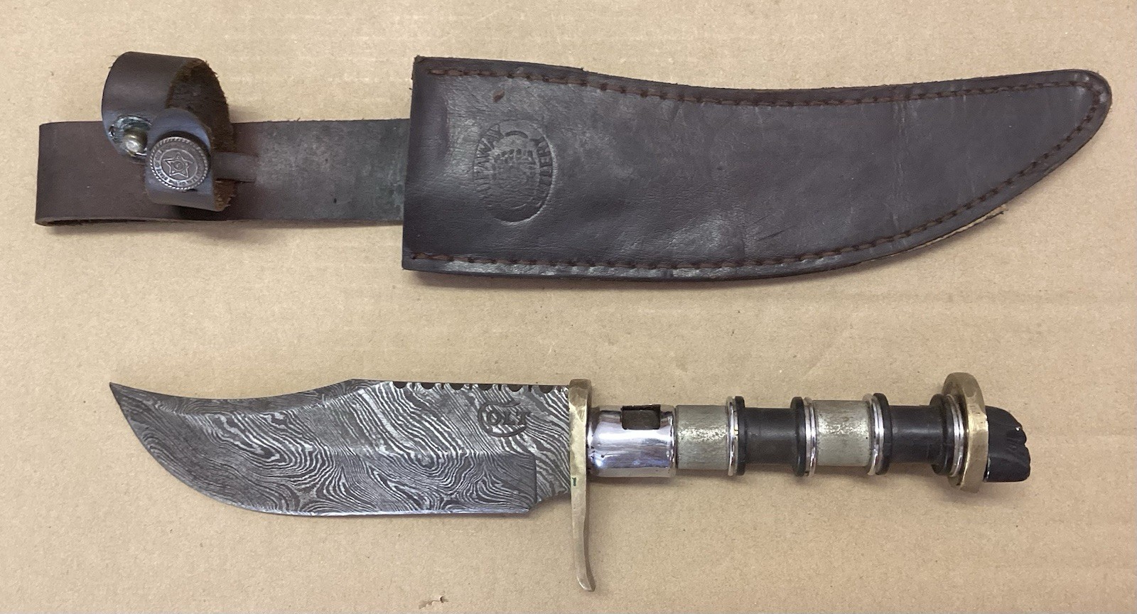 COLT BOWIE KNIFE With CHIPAWAY CUTLERY SHEATH  BRASS GUARD