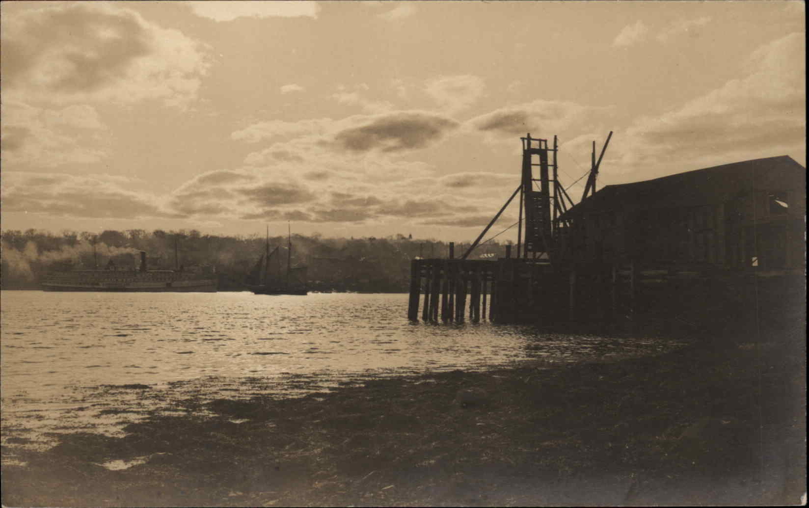 Belfast Maine ME Moonlight Townsend Real Photo c1910 Vintage Postcard