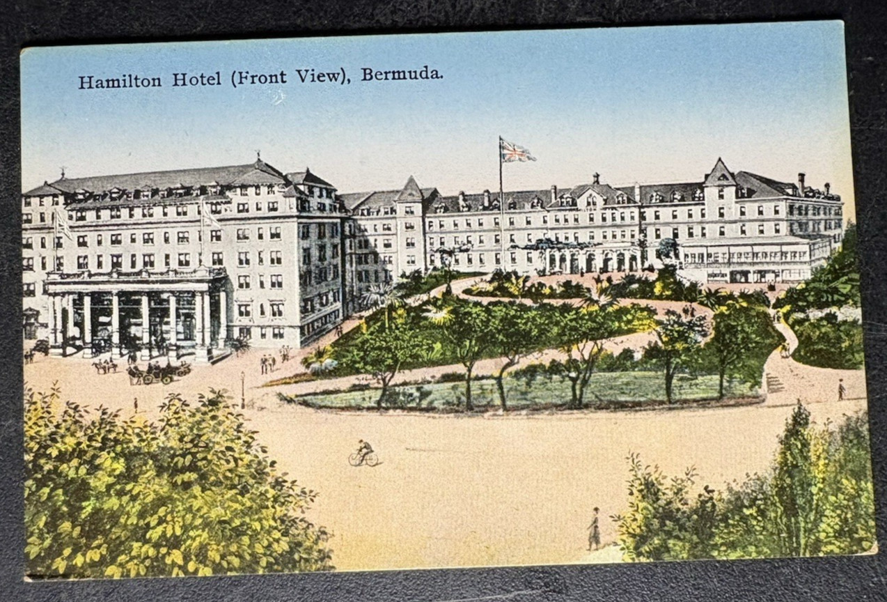 vtg postcard  Hamilton Hotel Front View Bermuda