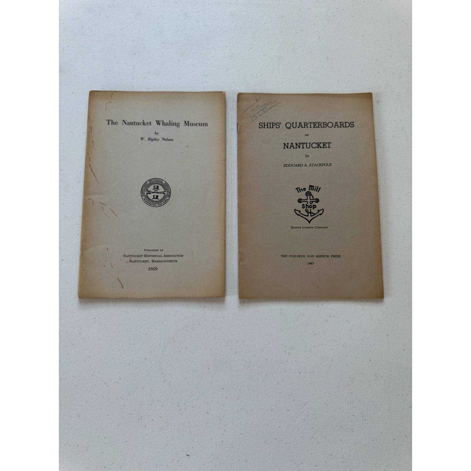 The Nantucket Whaling Museum 1959, Ships Quarterboards on Nantucket 1967 Pamphle