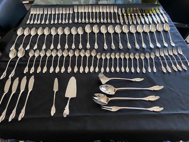 Paul Wunderlich for Rosenthal cutlery service with feathered handles, Fabula Paul Wunderlich for Rosenthal cutlery service with feathered handles, Fabula