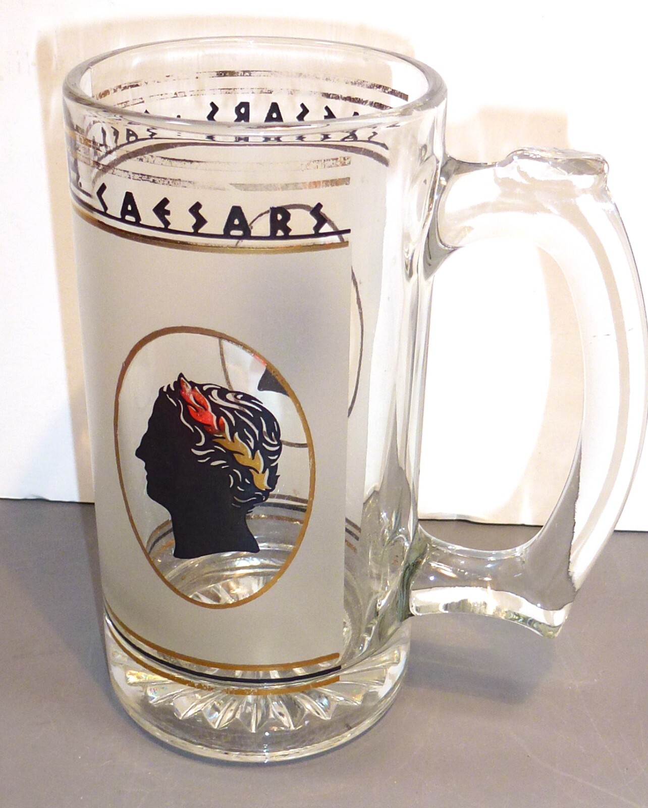 Vintage Caesars Palace Casino 11 Oz. Glass Mug w/ Handle, Las Vegas