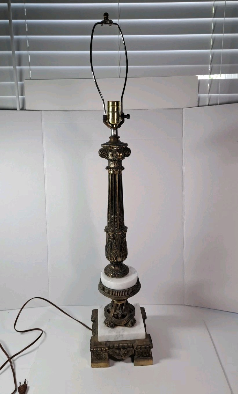 Vintage Empire Style Brass & Marble 34.5