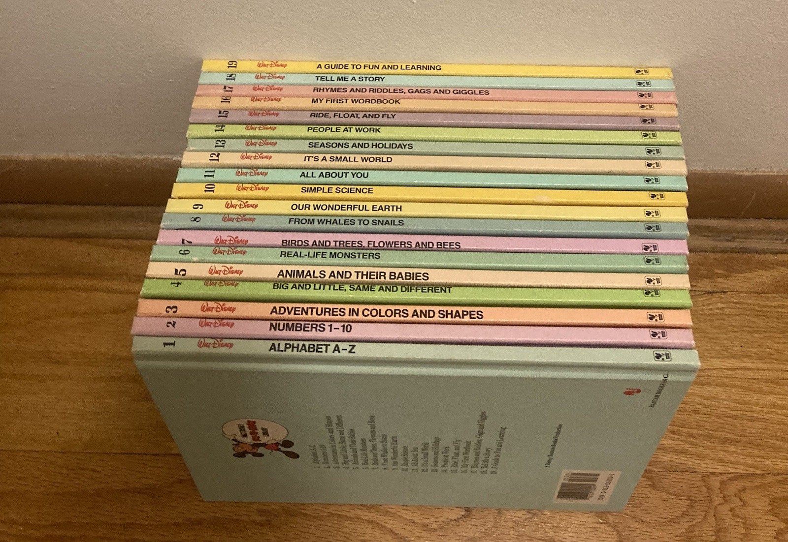 Walt Disney Fun-to-Learn Library Complete Set 1-19 by Bantam Books 1983 Hardback