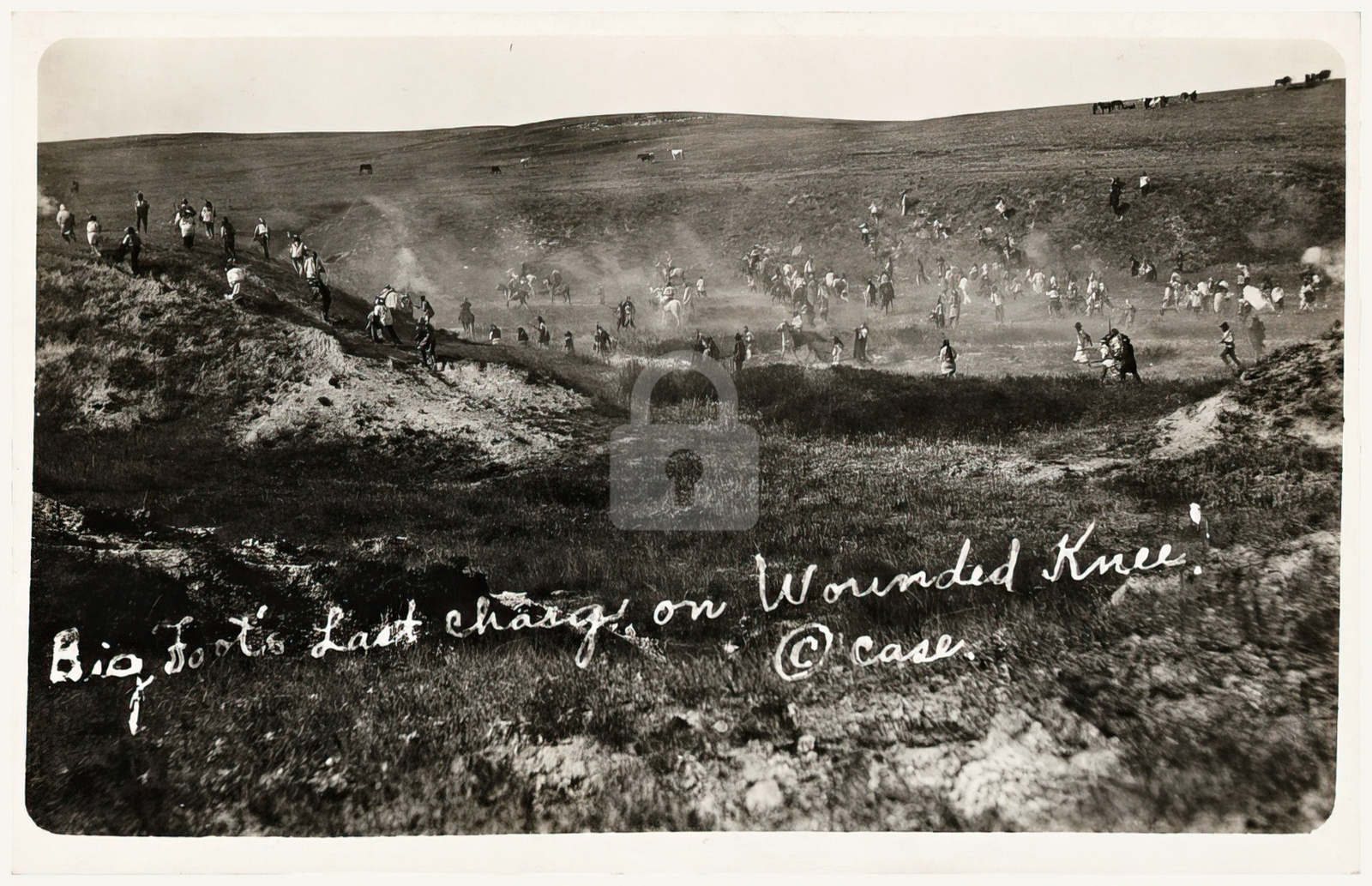 Big Foot\'s last charge on Wounded Knee SD 1915 RPPC Photo Postcard COPY Big Foot\'s last charge on Wounded Knee SD 1915 RPPC Photo Postcard COPY