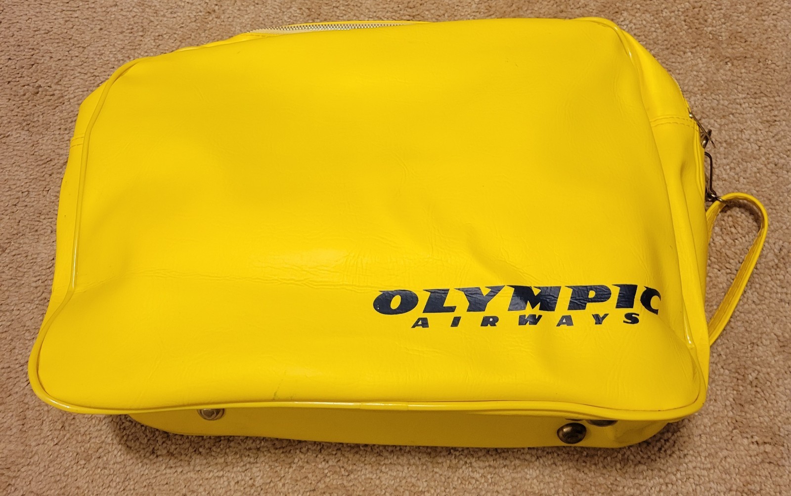 Vintage Retro Greece Olympic Airways Yellow Travel Hand Bag 16
