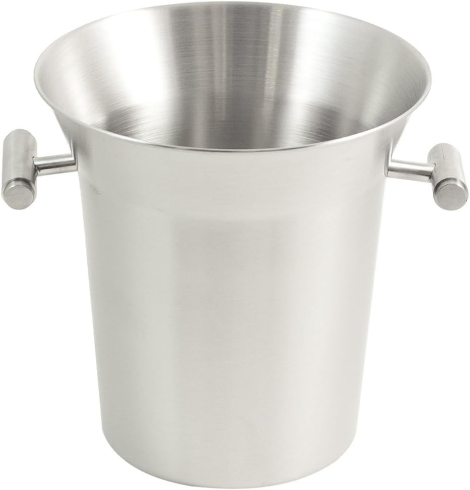 Bey-Berk Stainless Steel 6 qt. Ice Bucket with Brushed Finish and Side Handles
