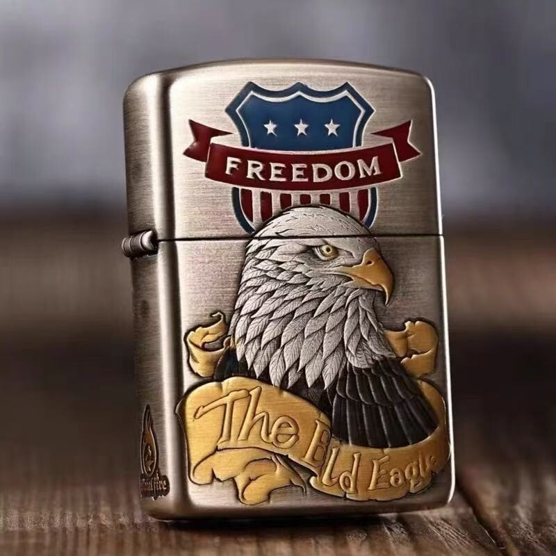 Route 66 Zippo Lighter Smoked Silver Armor 3D Eagle Design Windproof Gift Route 66 Zippo Lighter Smoked Silver Armor 3D Eagle Design Windproof Gift