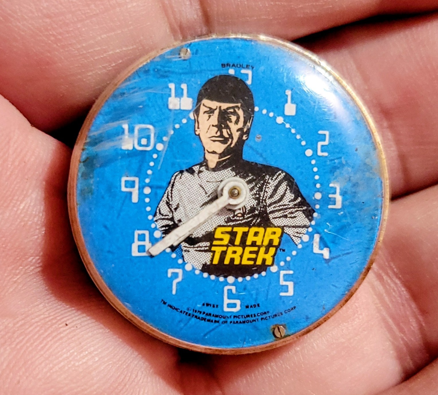 Vintage 1979 Swiss Bradley Time Star Trek Watch Mr. Spock - DIAL & MOVEMENT ONLY