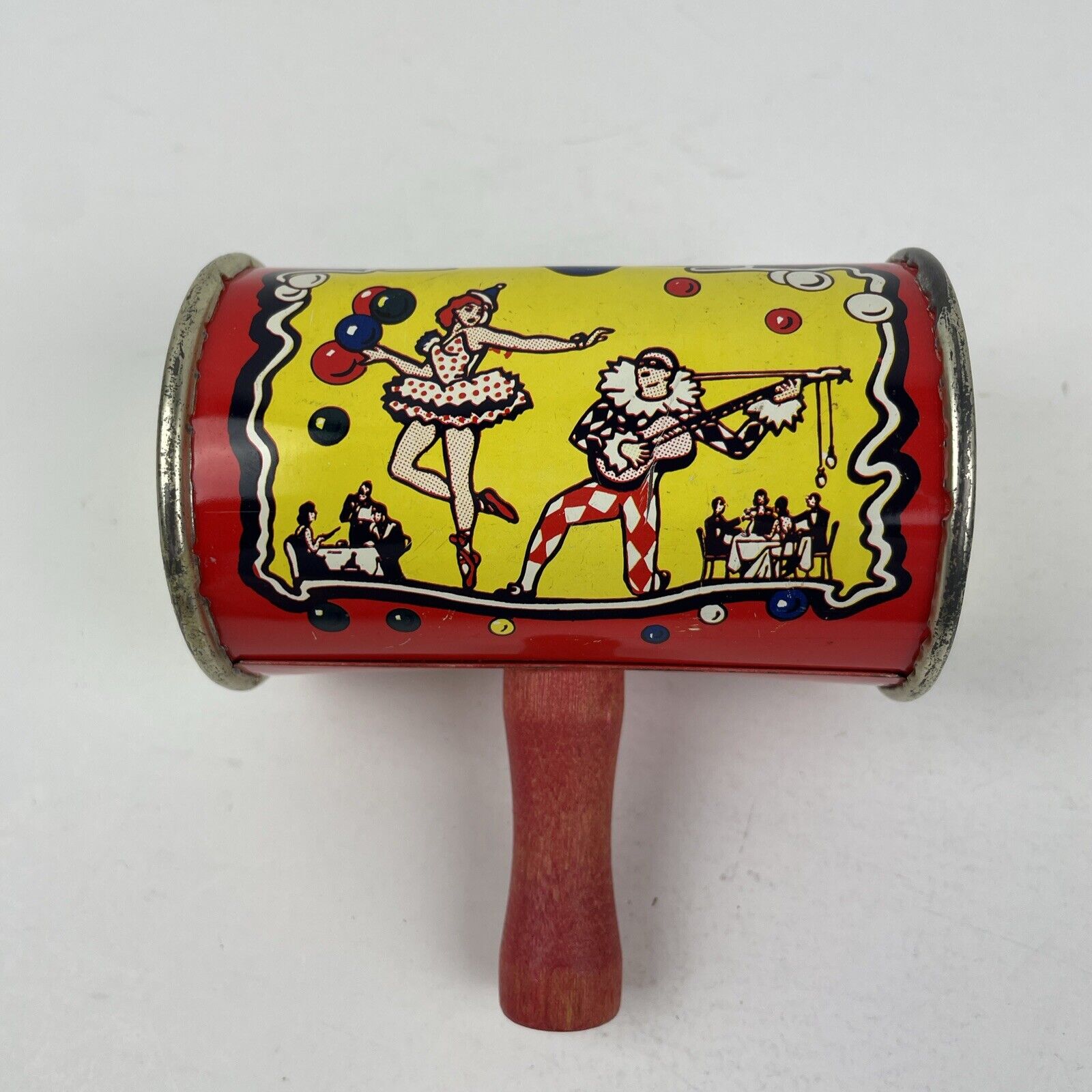 Vintage Kirchhof Noise Maker Tin Litho Life Of The Party Rattle Made In USA