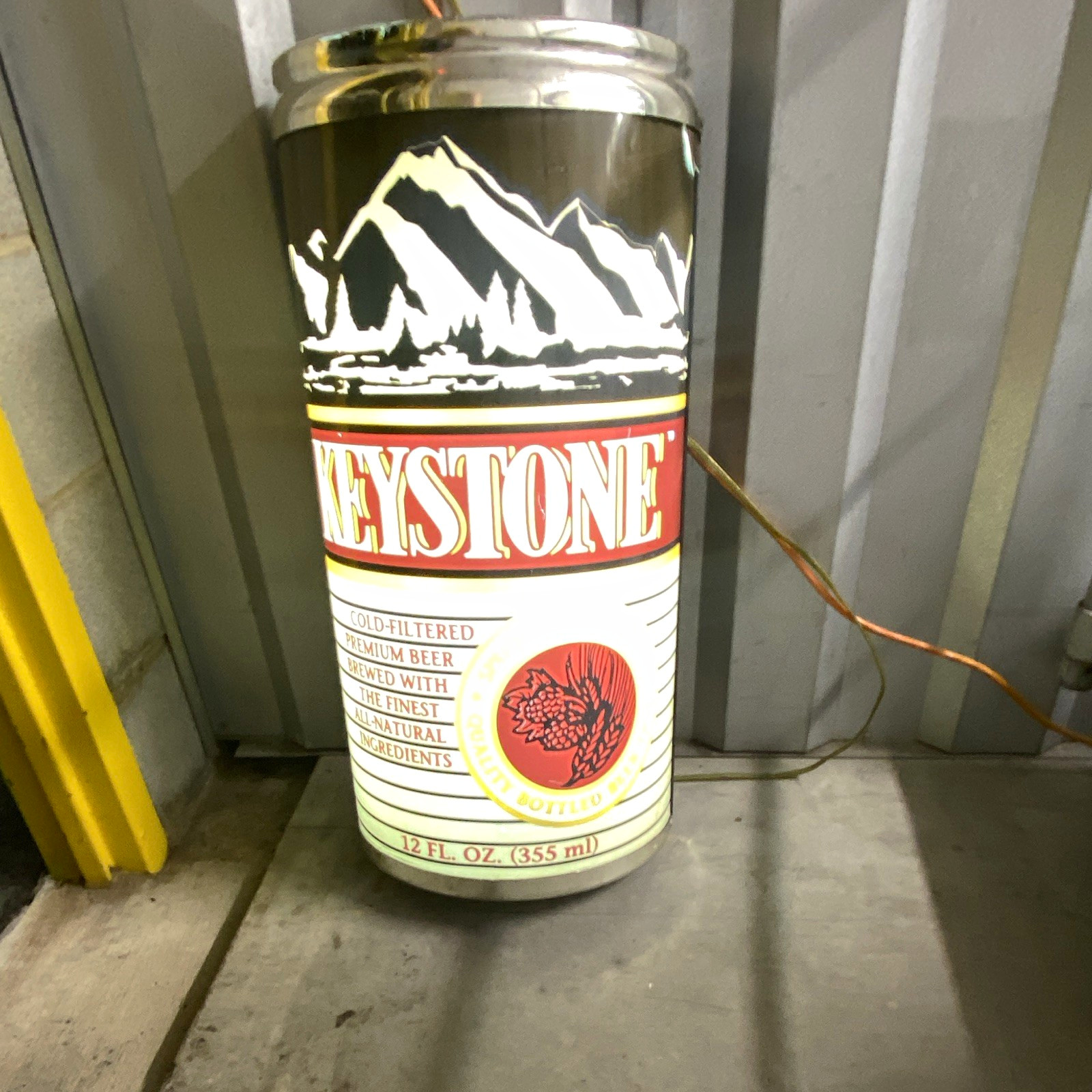 Vintage Keystone Beer Can Sign Tin Display, Breweriana Theme, Wall Light