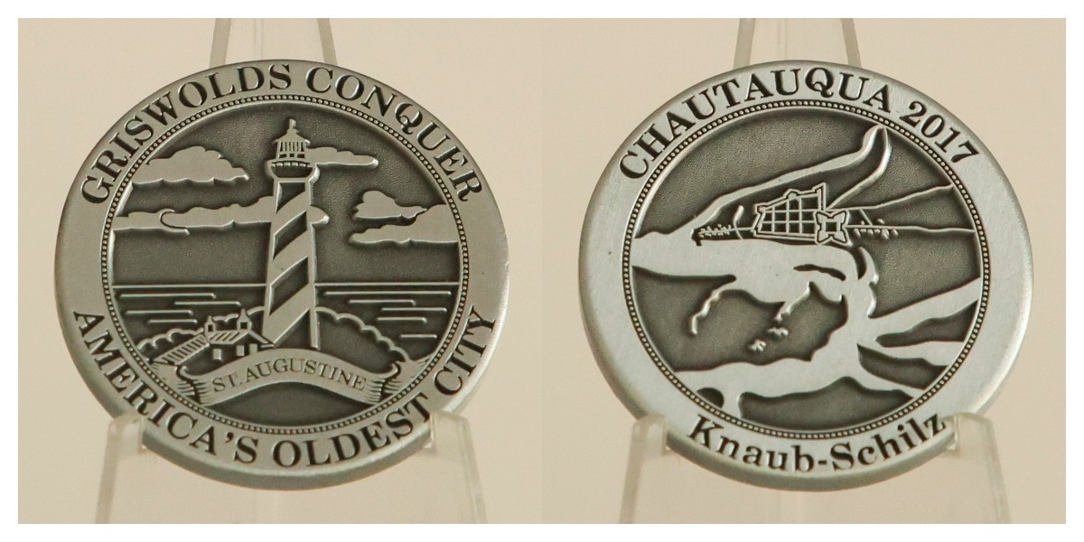 Griswolds Conquerer St. Augustine Chautauqua 2017 Challenge Coin 7D Griswolds Conquerer St. Augustine Chautauqua 2017 Challenge Coin 7D