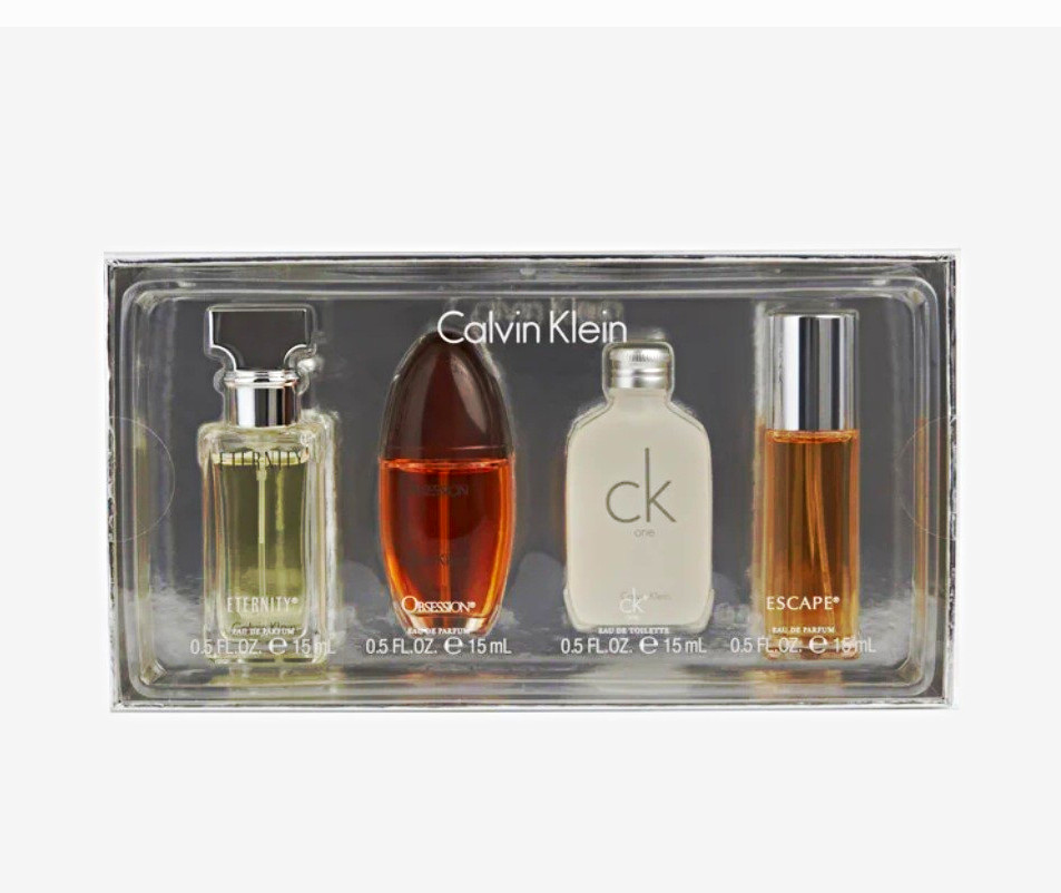 Calvin Klein Mini Perfume Set 4 Bottles: Eternity, Obsession, CK One, Escape 0.5 Calvin Klein Mini Perfume Set 4 Bottles: Eternity, Obsession, CK One, Escape 0.5
