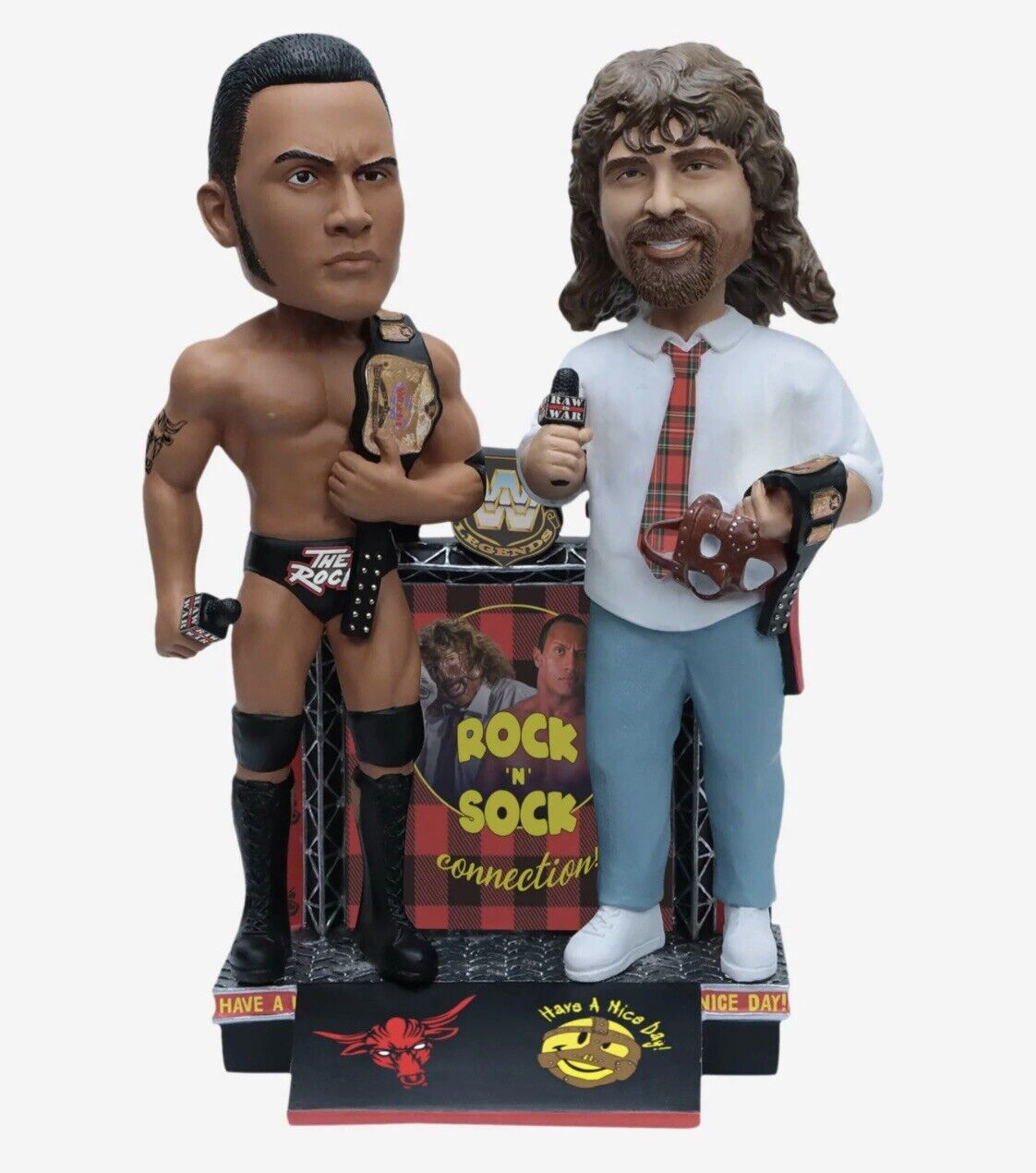 The Rock N Sock Connection WWE Tag Team Mankind Bobblehead Limited Edition FOCO