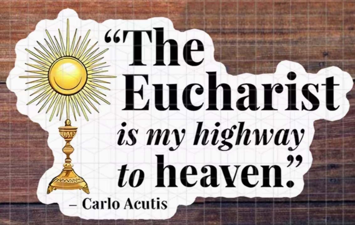 Blessed Carlo Acutis,(Apostle of the Eucharist) Eucharist Sticker,  New #PC-122