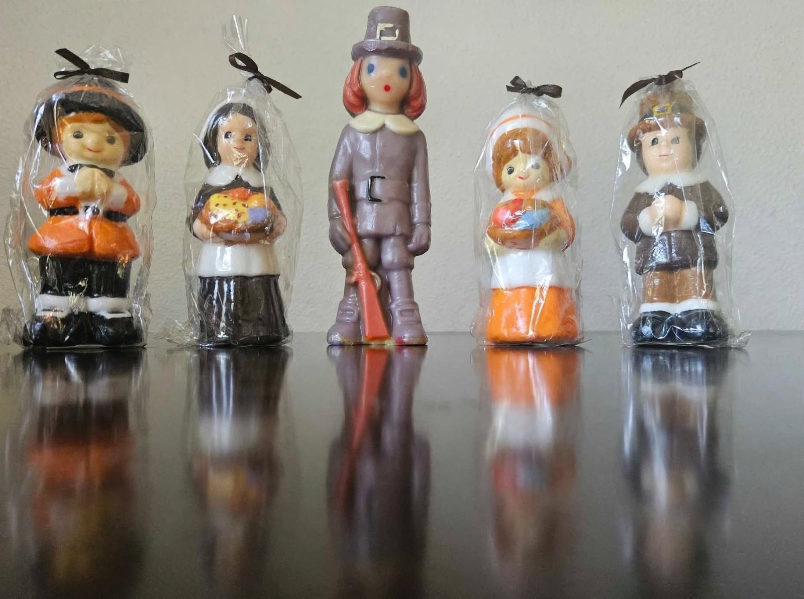 Vintage ’80s Kmart Thanksgiving Pilgrim Figural Wax Candle Lot Set 5pc NOS Vintage ’80s Kmart Thanksgiving Pilgrim Figural Wax Candle Lot Set 5pc NOS