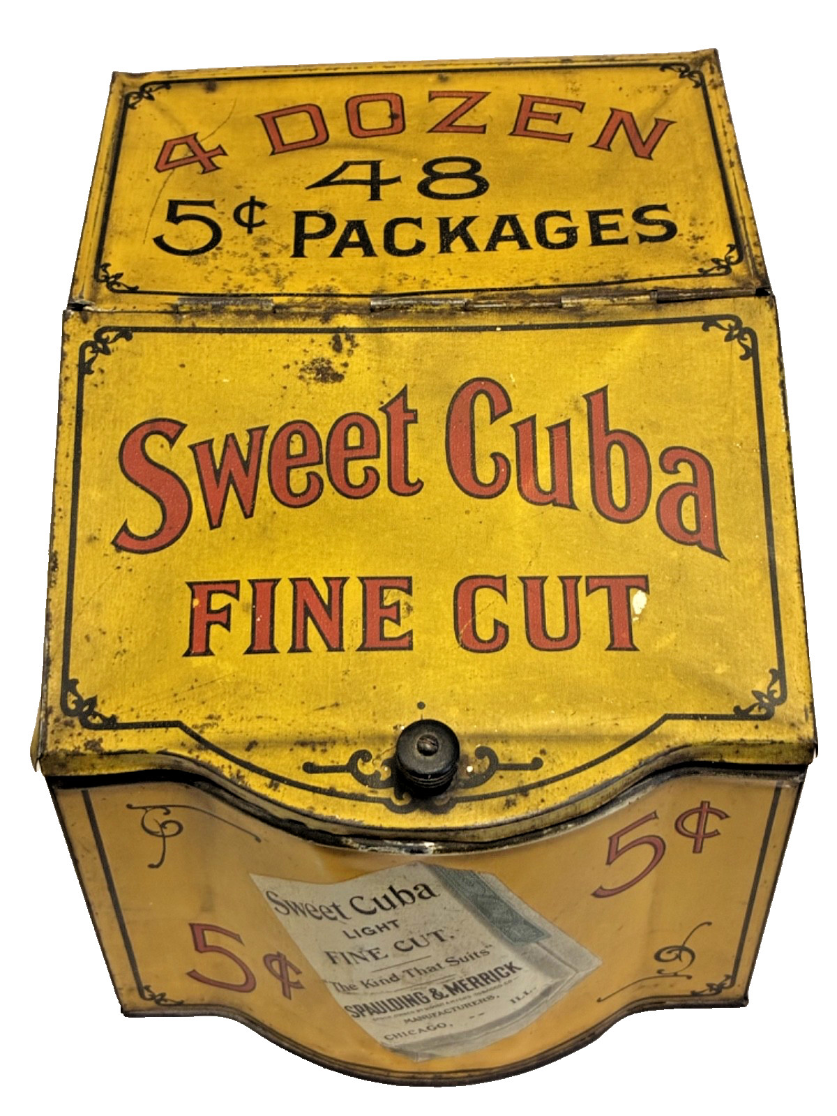 Vintage Sweet Cuba Fine Cut Tobacco 48 Package Store Countertop Display Tin