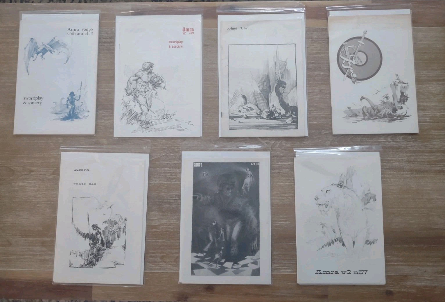 Vintage AMRA Swordplay and Sorcery Fanzine 7 issue lot w/ Vol 2 #70 Annish 