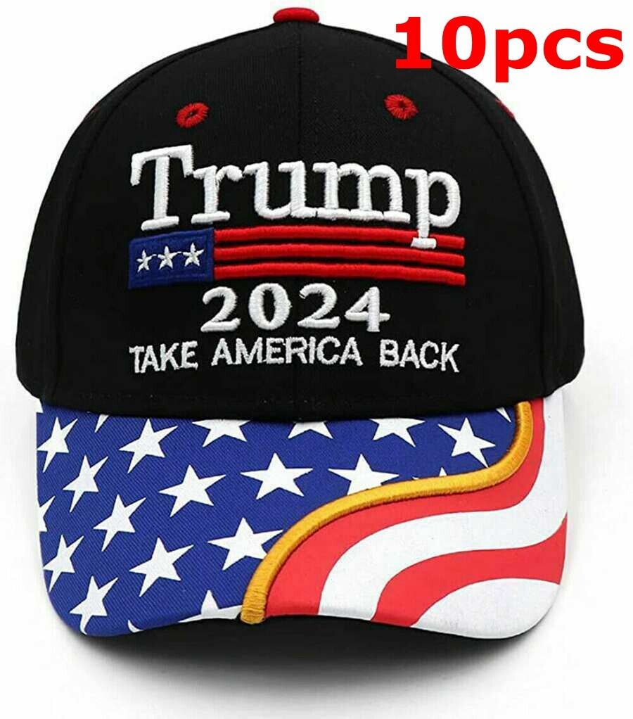 10x Donald Trump Hat Make America Great Again 2024 Campaign Republican Black Cap
