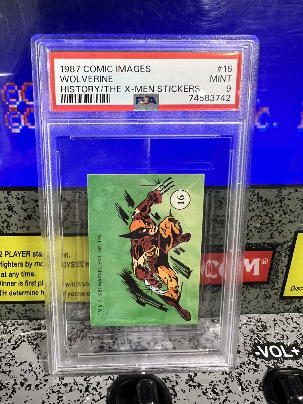 1987 Comic Images Wolverine #16 History/The X-Men Stickers Graded PSA 9 MINT
