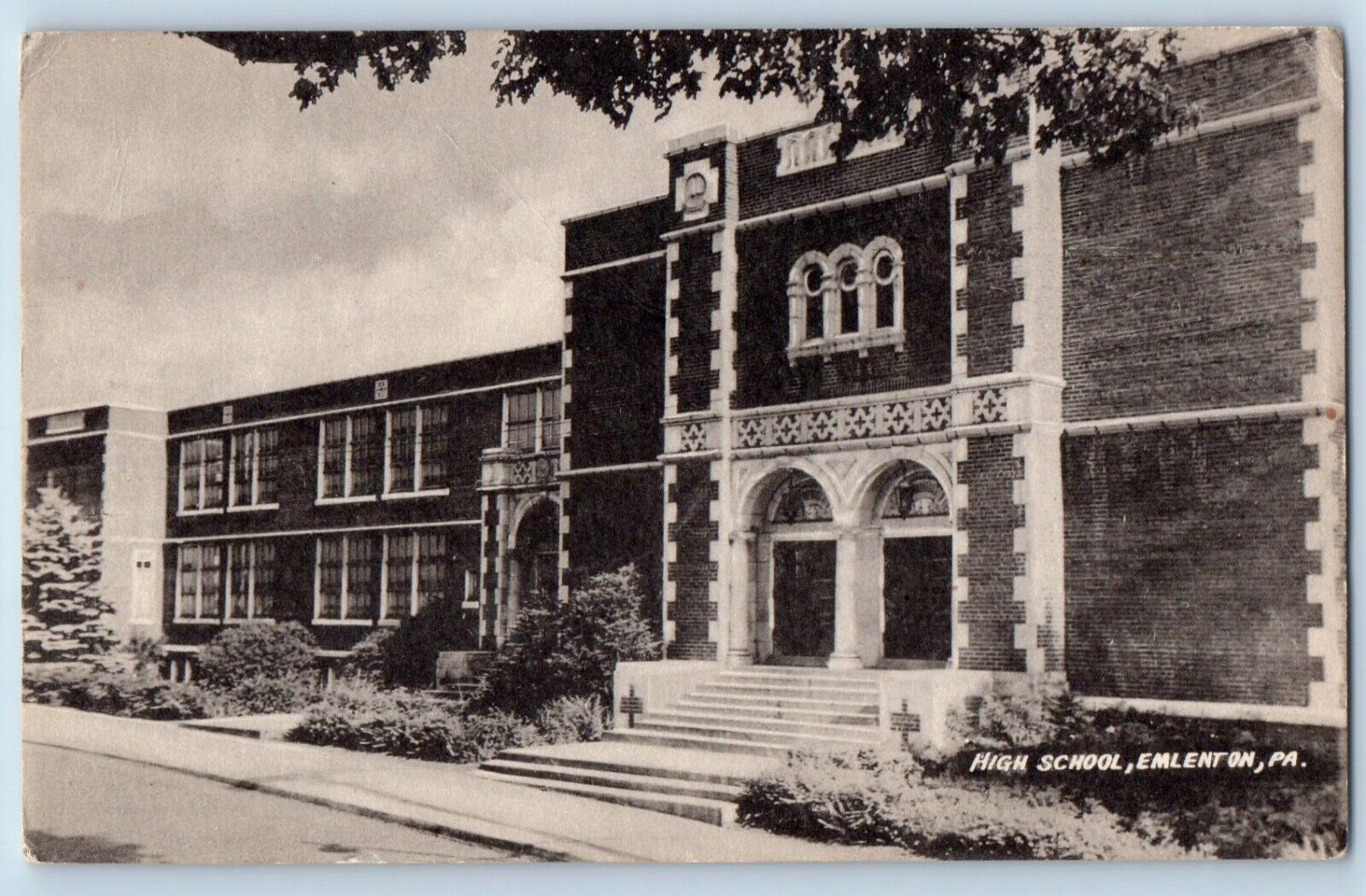 Emlenton Pennsylvania Postcard High School Exterior View Building c1959 Vintage
