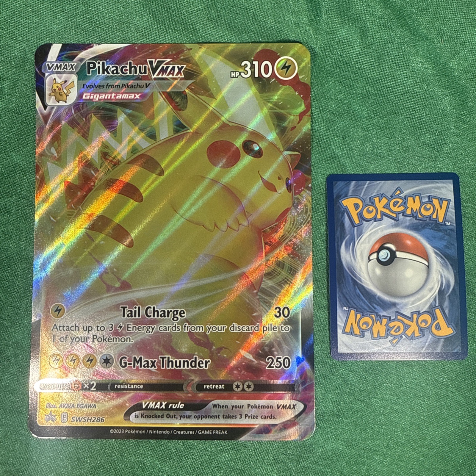 Pokémon Pikachu TCG VMAX SWSH286 Black Star Promo Card Jumbo