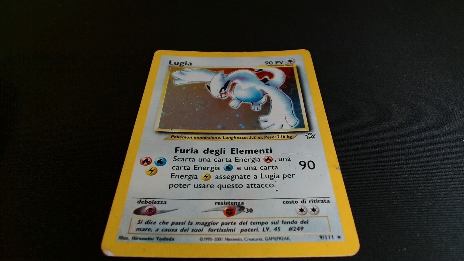 Lugia 9/111 Rare Holo ITA Neo Genesis Pokemon Cards WOTC EXC Played Treatable