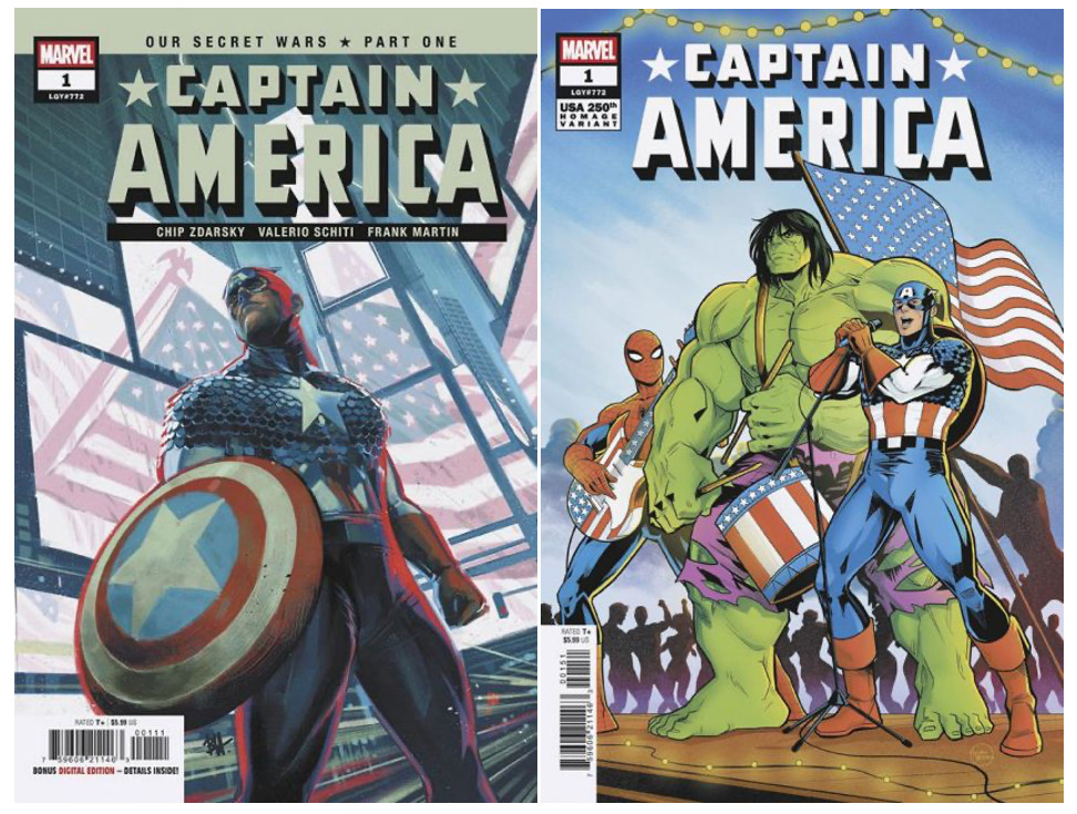 Captain America #1 MAIN Cover A & E HOMAGE Variant 1st Print SET Lot 2025 Captain America #1 MAIN Cover A & E HOMAGE Variant 1st Print SET Lot 2025