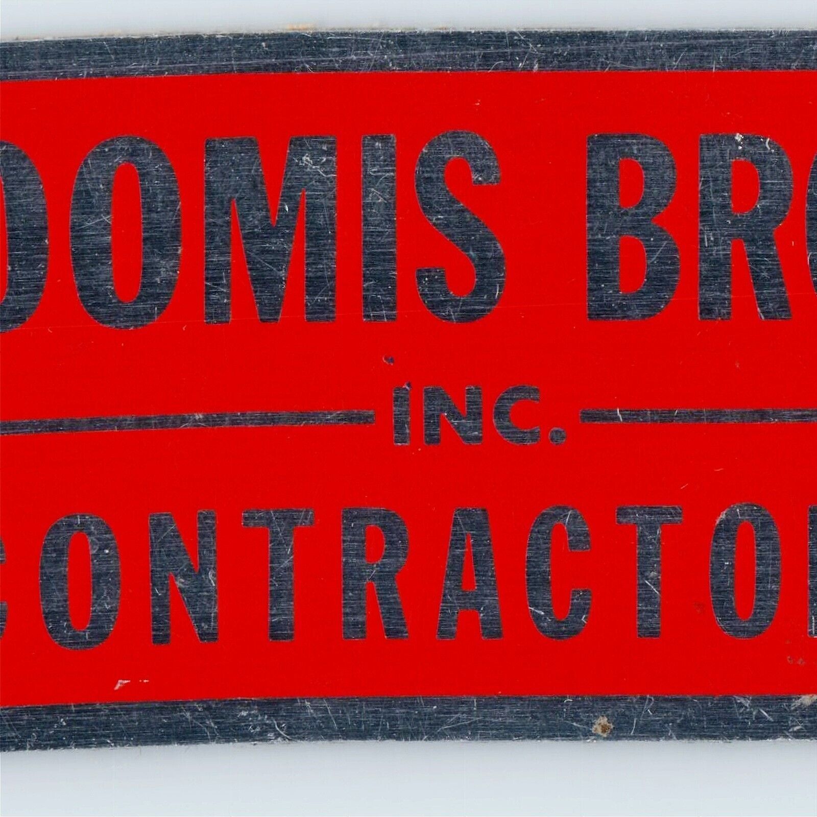 c1960s Cedar Rapids IA Loomis Bro Inc Contractor Metal Plaque Sticker Unused C56