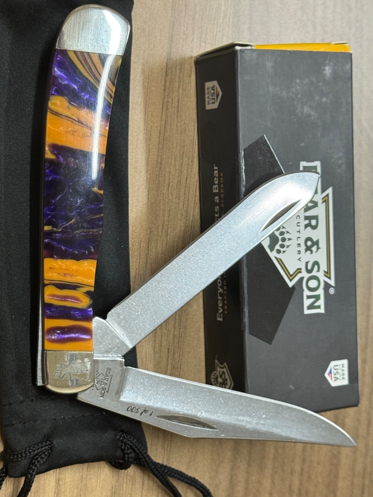 Bear & Son PBJ54 2 Blade Trapper Beautiful Peanut Butter & Jelly. New 1 of 500
