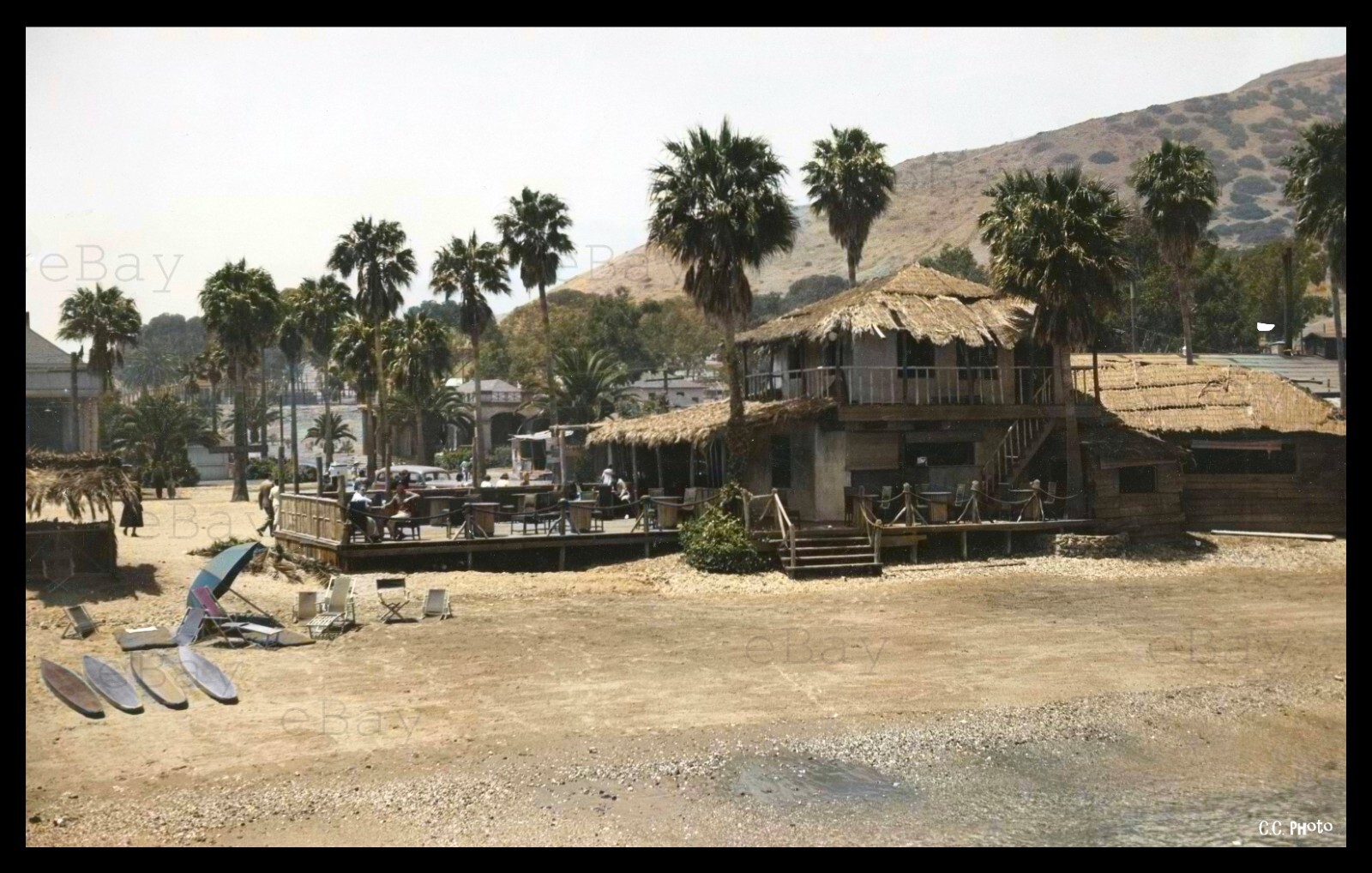 Christian's Hut at Isthmus Cove, Catalina Island 1930s. Colorized Reprint 12x8