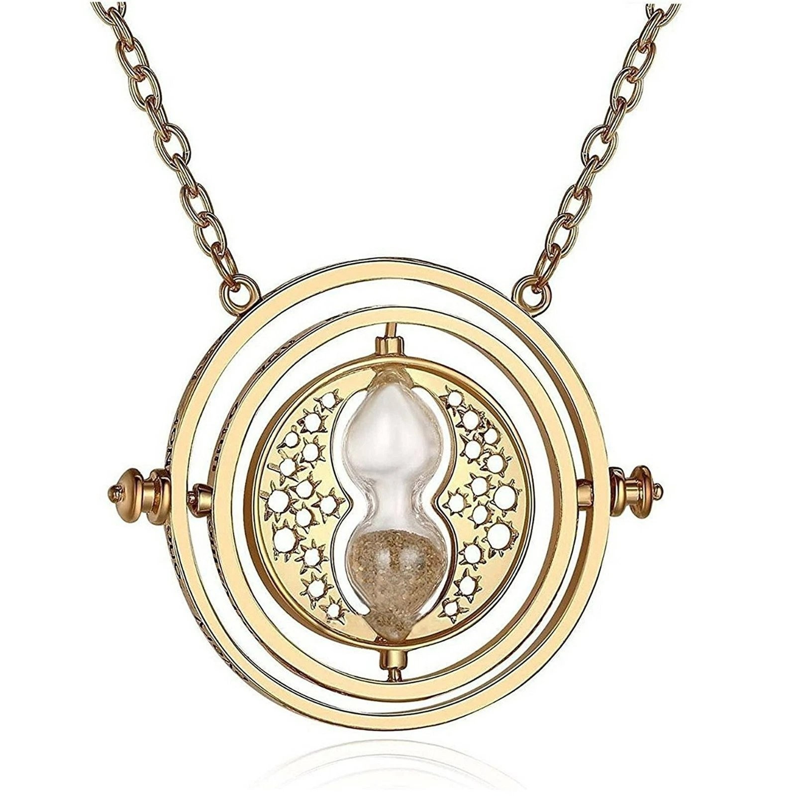 Harry Potter Time Turner Necklace Hermione Hourglass Pendant-Unisex Style
