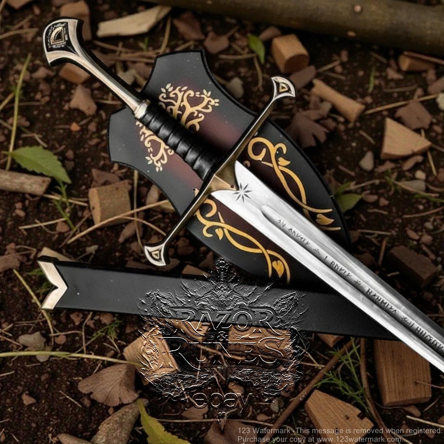 LOTR Handmade Narsil Anduril Sword Premium Quality Fantasy Collection The Hobbit