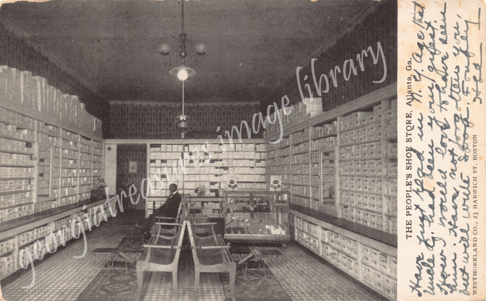 GA~GEORGIA~ATLANTA~INTERIOR OF THE PEOPLE\'S SHOE STORE~HOWELL BROTHERS~BLACK OWN