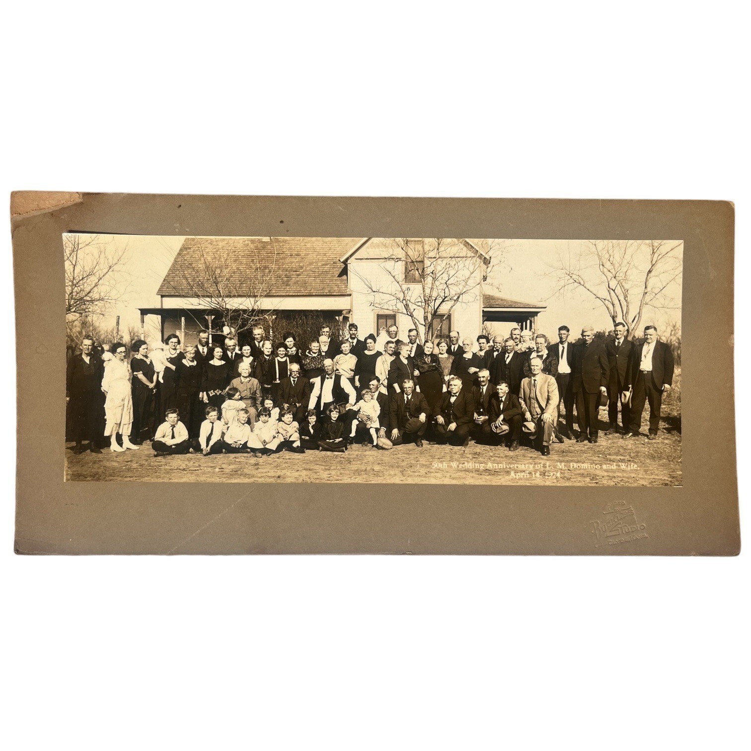 50th Wedding Anniversary Photo J.M. Romine & Wife April 11 1926 Buckles Studios
