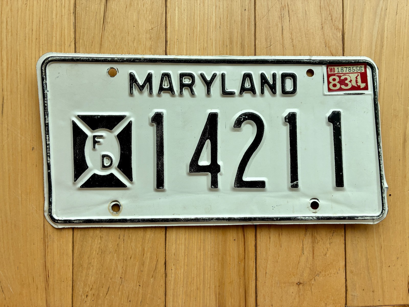 1983 Maryland Fire Department License Plate 1983 Maryland Fire Department License Plate