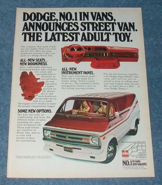 1978 Dodge Street Van Vintage Ad \