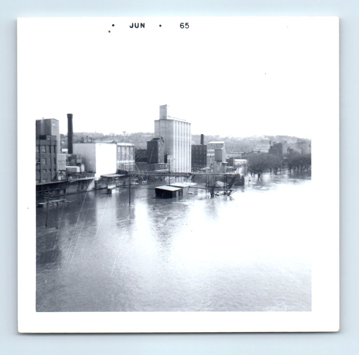 Old Vintage Square Photo RED WING MINNESOTA 1965 FLOOD MISSISSIPPI RIVER PICTURE