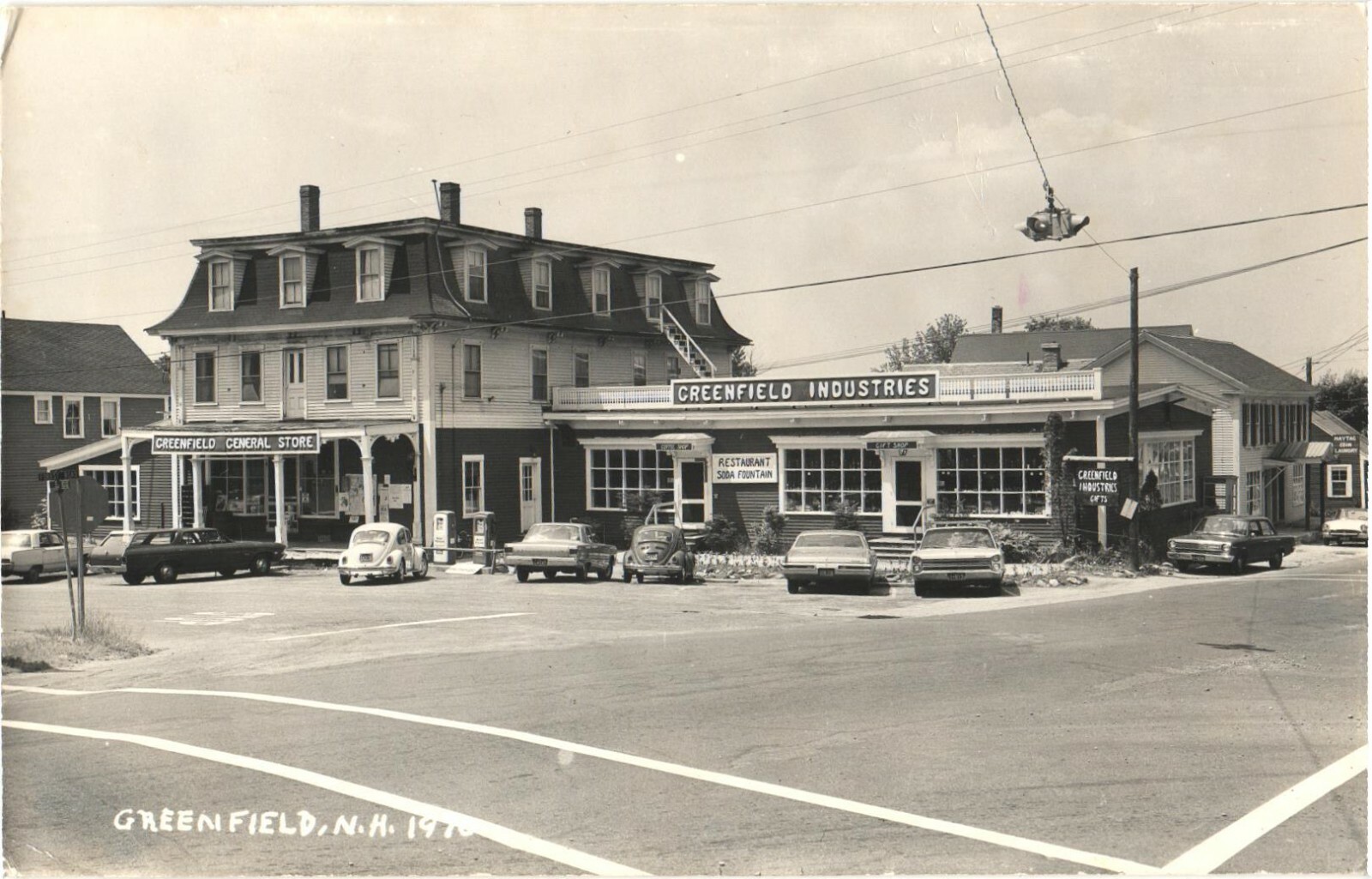 Greenfield NH General Store & Industries RPPC Real Photo Postcard 1970s Posted