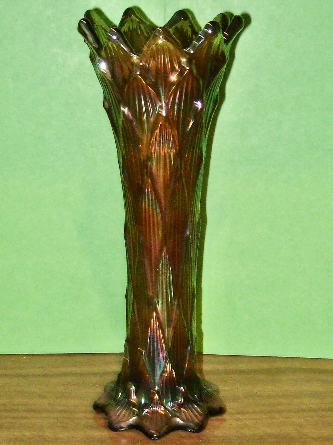 Antique Dugan Amethyst Carnival Glass Lined Lattice Vase 9.5” GREAT PRICE Antique Dugan Amethyst Carnival Glass Lined Lattice Vase 9.5” GREAT PRICE