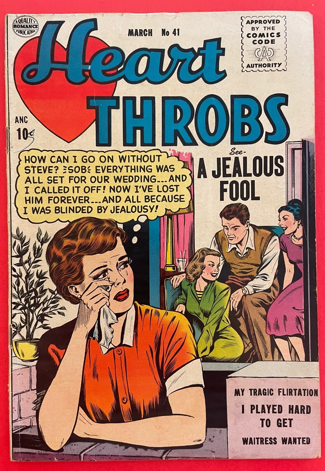 HEART THROBS # 41  (1956)  QUALITY publ. - ROMANCE Comic Book