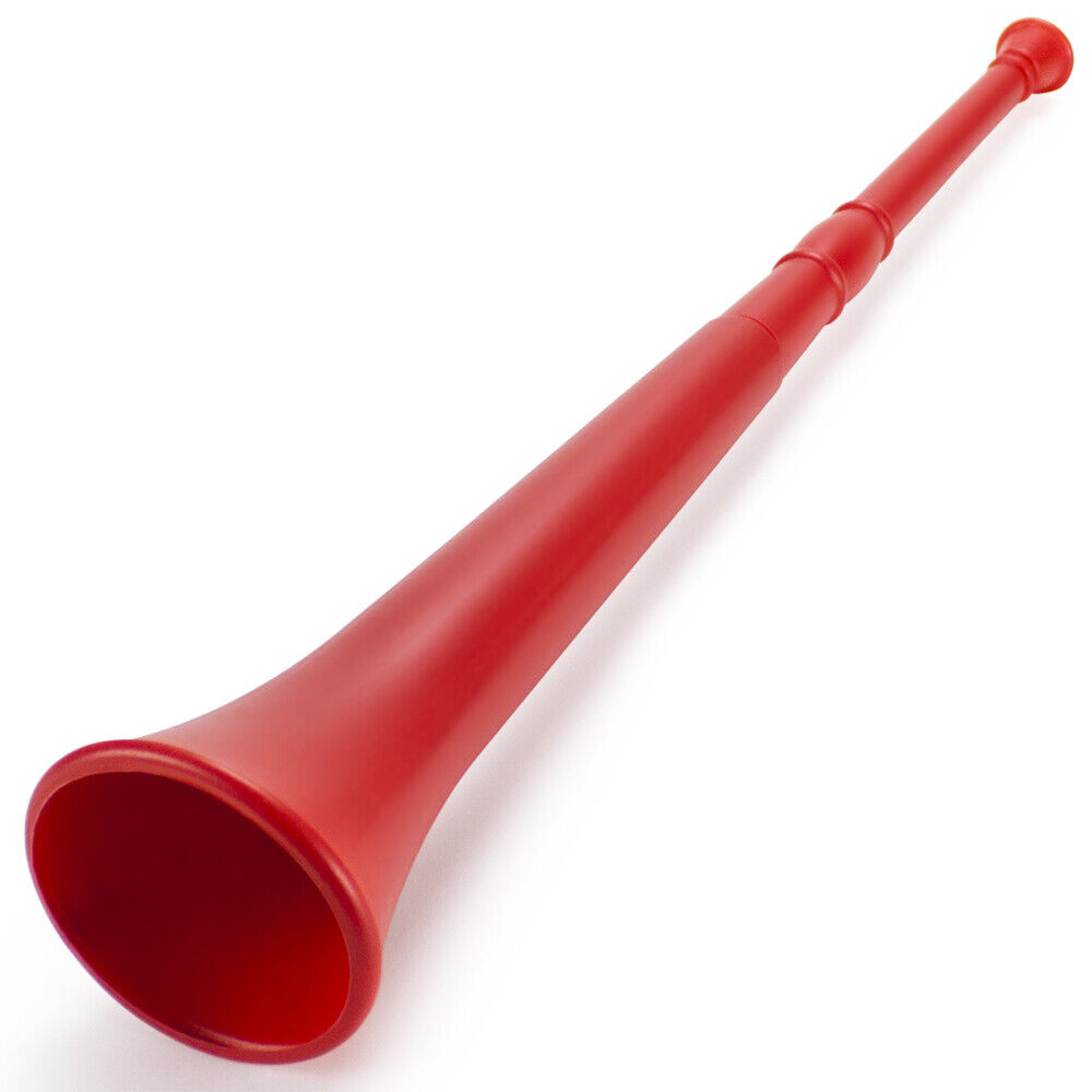 Red 26In Plastic Vuvuzela Stadium  Horn, Collapses To 14In Mnsm-003