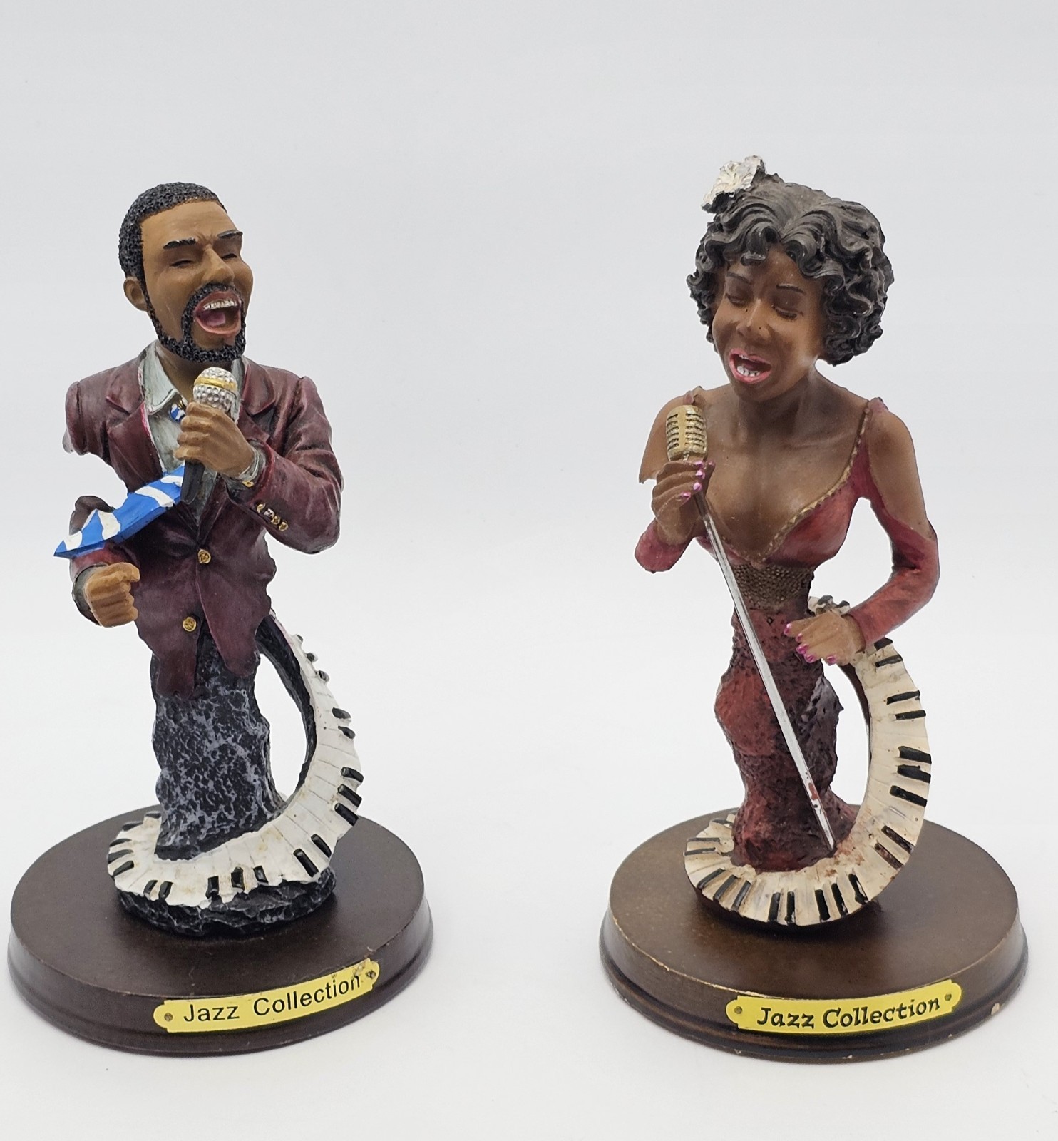 Vintage Willitts Designs All That Jazz Singer Figurines Lot of 2 Piano Base Art