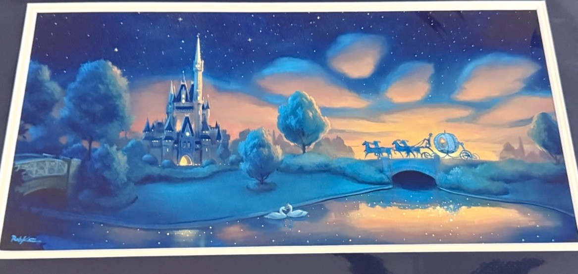 2026 Disney Parks Rob Kaz Cinderella A Very Special Evening Print 18x14” Matted