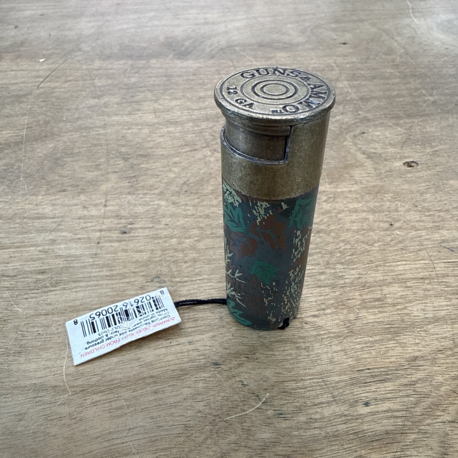 G&A 12 GA Bronze Green Shotgun Shell Collectible Butane Lighter NEW OLD STOCK