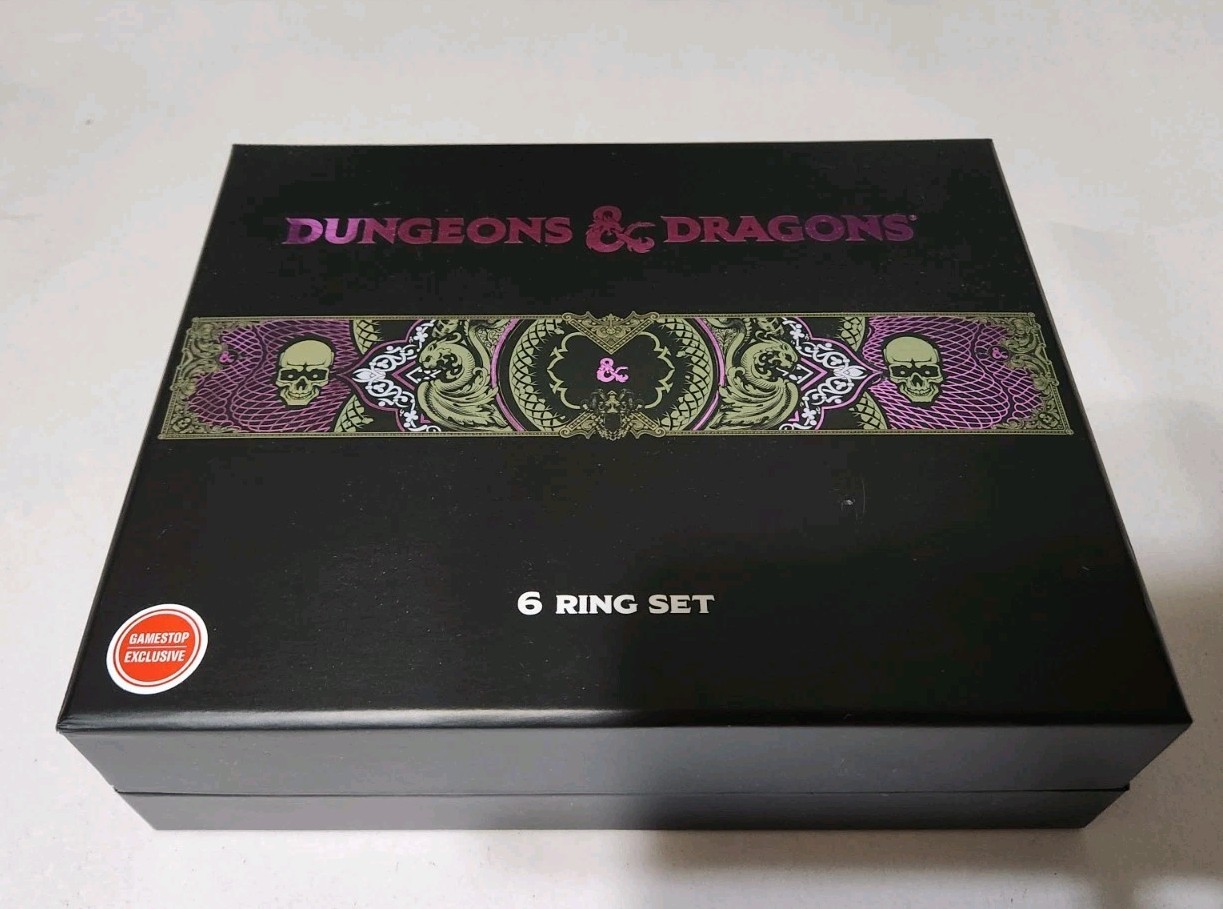 Dungeons and Dragons 6 Ring Set 2nd Version GameStop Exclusive Rings D&D