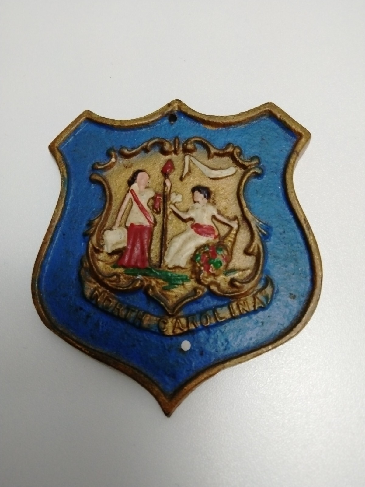 Vintage North Carolina State Metal Plaque Travel Souvenir Wall Decor NC