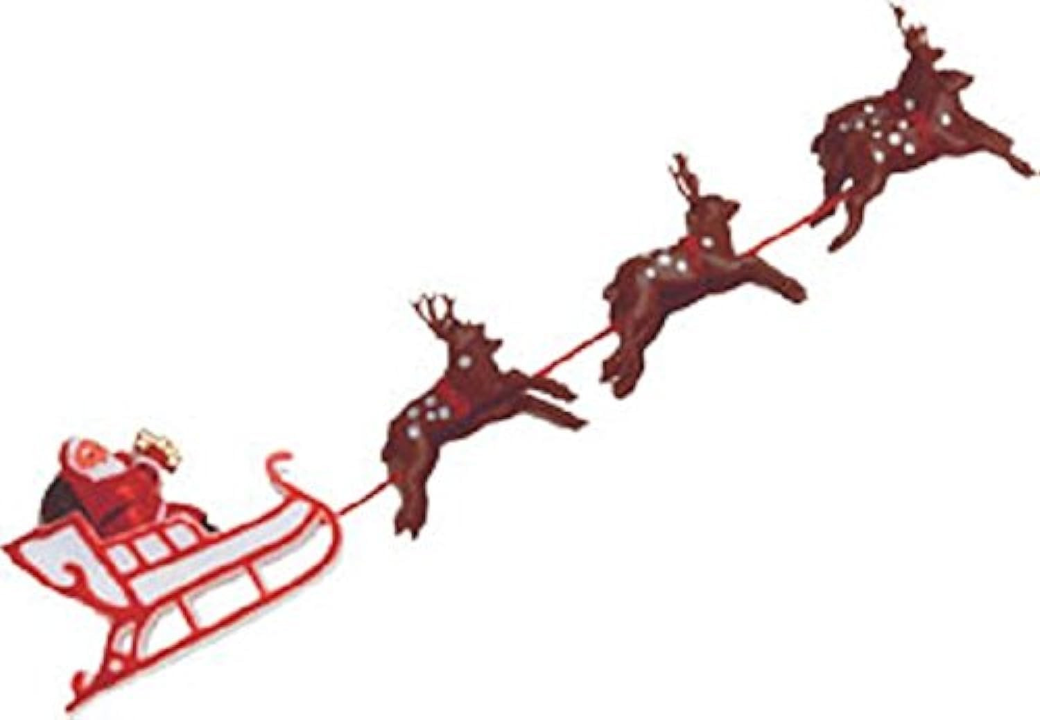 Santa on Sleigh with Reindeer Christmas Cake Decoration Topper Baking Decorating