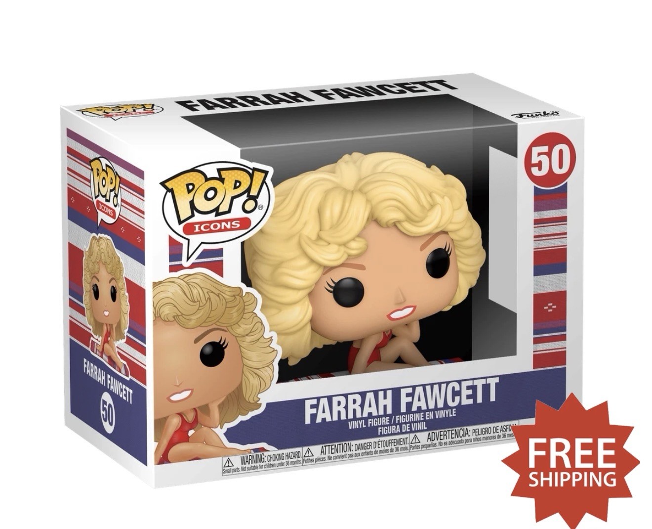 Farrah Fawcett Funko Pop Icons #50 Vaulted Vinyl Figure